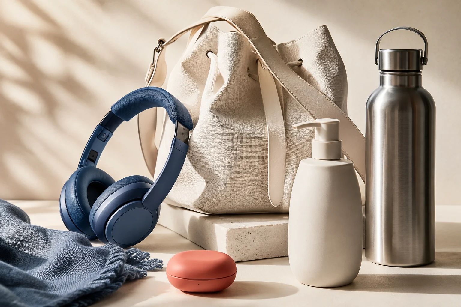 Headphones, a bag and everyday products